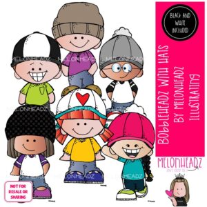 Bobbleheadz clip art, hats Mini