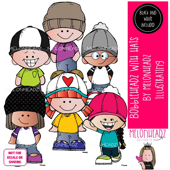 Bobbleheadz clip art, hats Mini