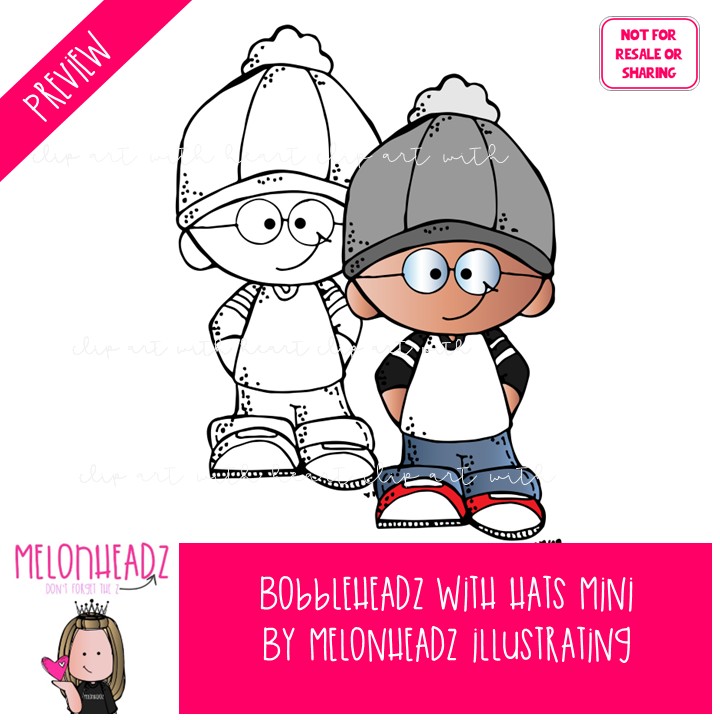 Bobbleheadz clip art, hats Mini - Image 2