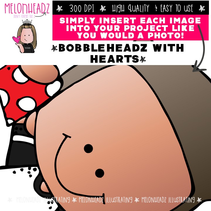 Bobbleheadz with Hearts, Valentine's Day Mini - Image 3