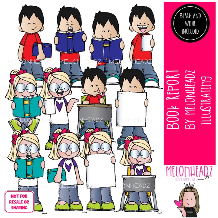 Book Report clip art, reading, sequence COMBO PACK