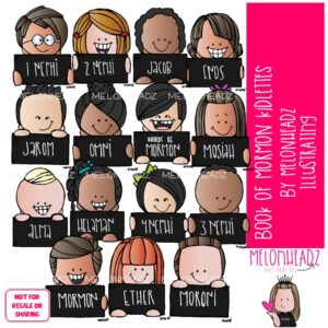 Book of Mormon clip art, labels, Kidlettes COLORED Version