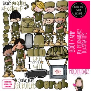 Boot Camp clip art, military, patriotic COMBO PACK