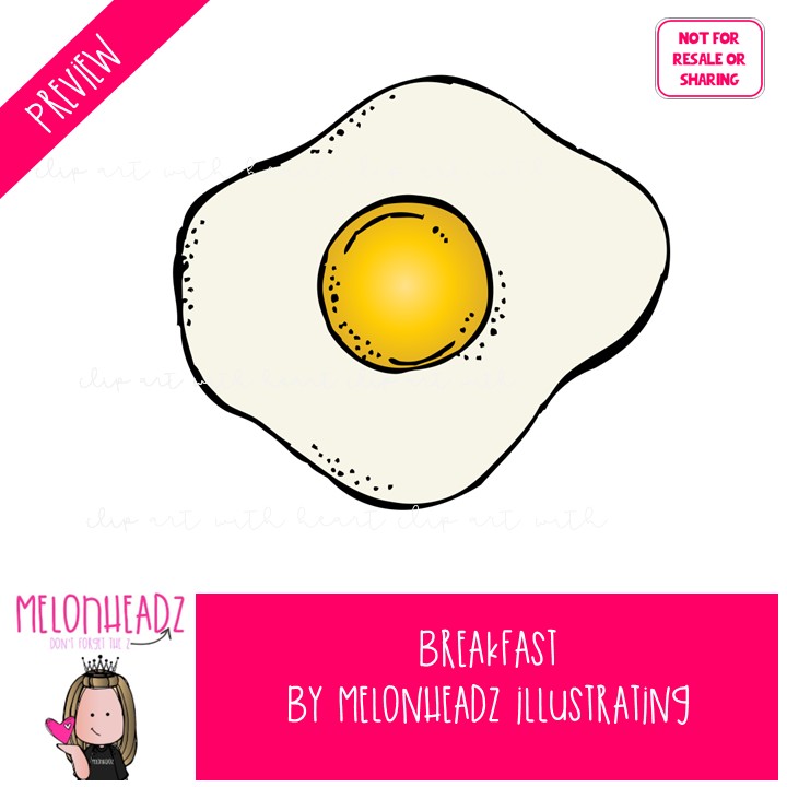 Breakfast clip art, food COLORED Version - Image 2