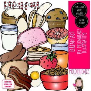 Breakfast clip art, food COMBO PACK