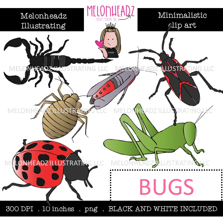 Bugs clip art, Minimal Style Mini