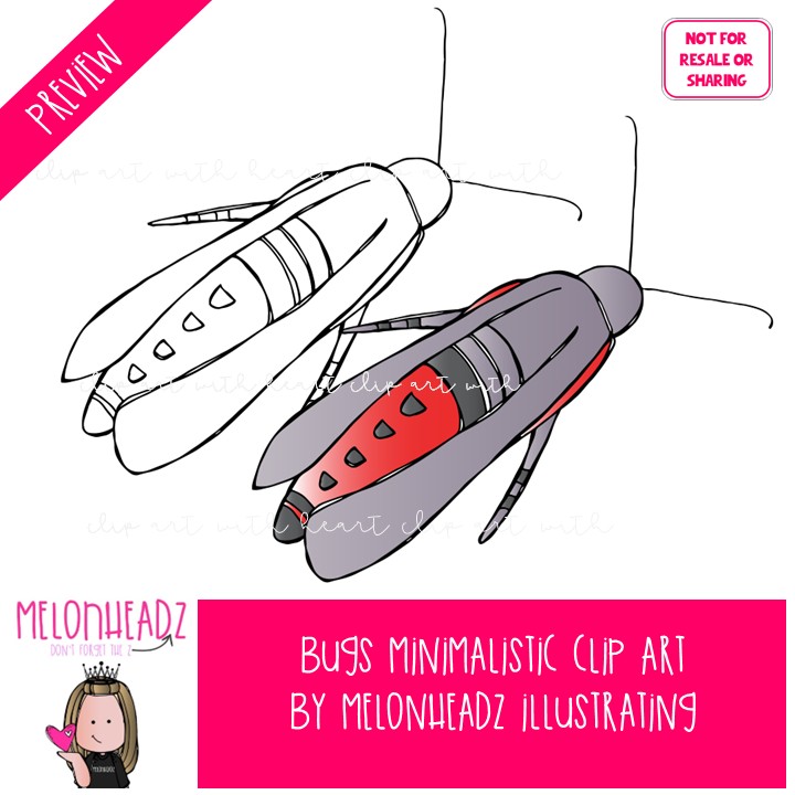 Bugs clip art, Minimal Style Mini - Image 2
