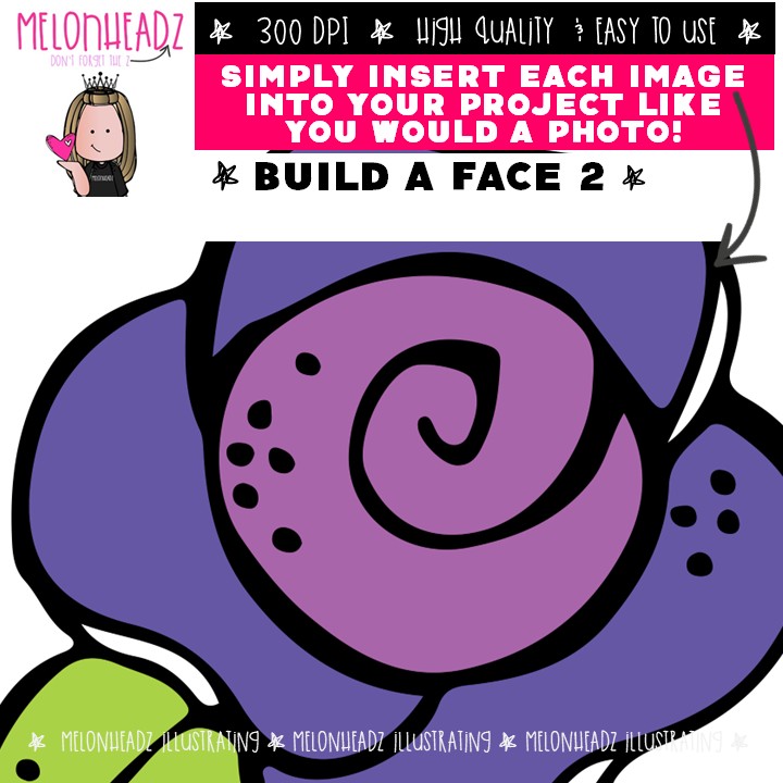 Build a Face 2 clip art, Me, Kidlette COMBO PACK - Image 3
