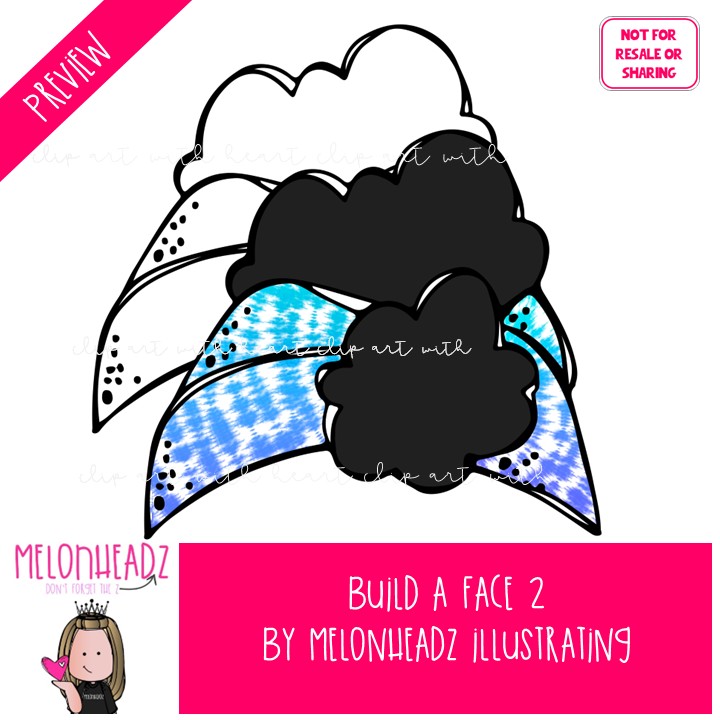 Build a Face 2 clip art, Me, Kidlette COMBO PACK - Image 2