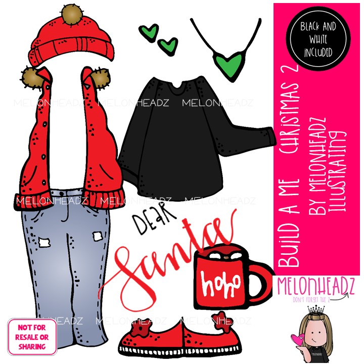 Build a Me clip art, Christmas clip art Set 2 Mini