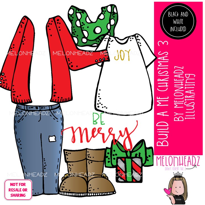 Build a Me clip art, Christmas clip art Set 3 Mini