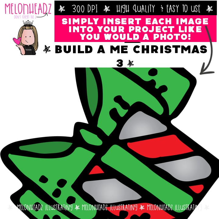 Build a Me clip art, Christmas clip art Set 3 Mini - Image 3