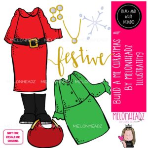 Build a Me clip art, Christmas clip art Set 4 Mini