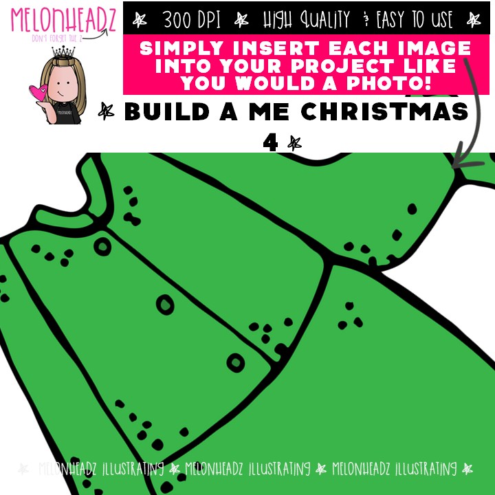 Build a Me clip art, Christmas clip art Set 4 Mini - Image 3
