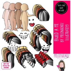 Build a Me clip art, bodies, hair COMBO PACK