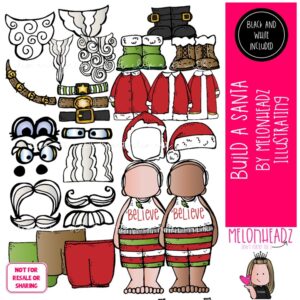 Build a Santa clip art, Christmas clip art COMBO PACK