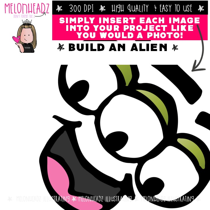 Build an Alien clip art, space, sequence COMBO PACK - Image 3