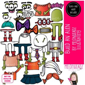 Build an Alien clip art, space, sequence COMBO PACK