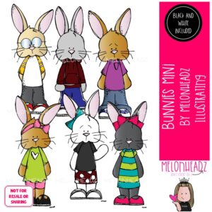 Bunnies clip art, rabbit, Easter Mini