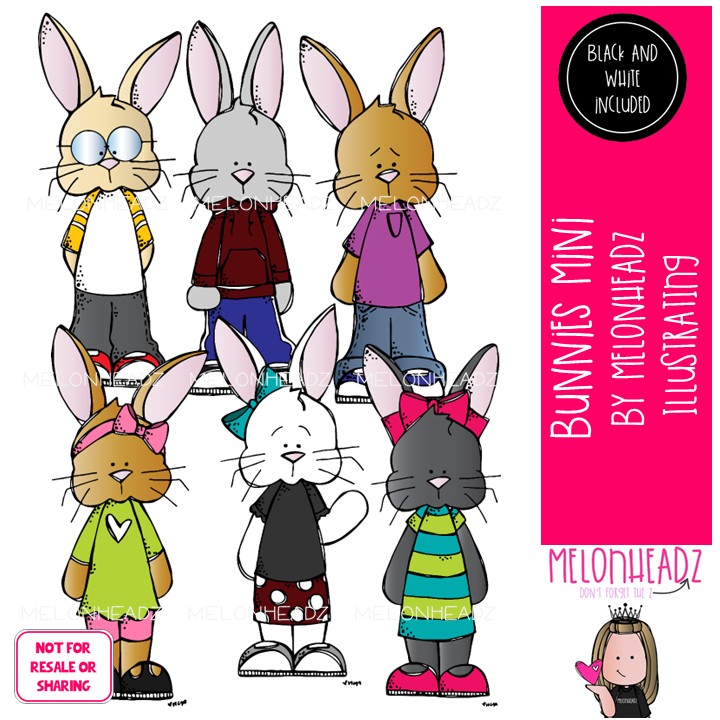 Bunnies clip art, rabbit, Easter Mini