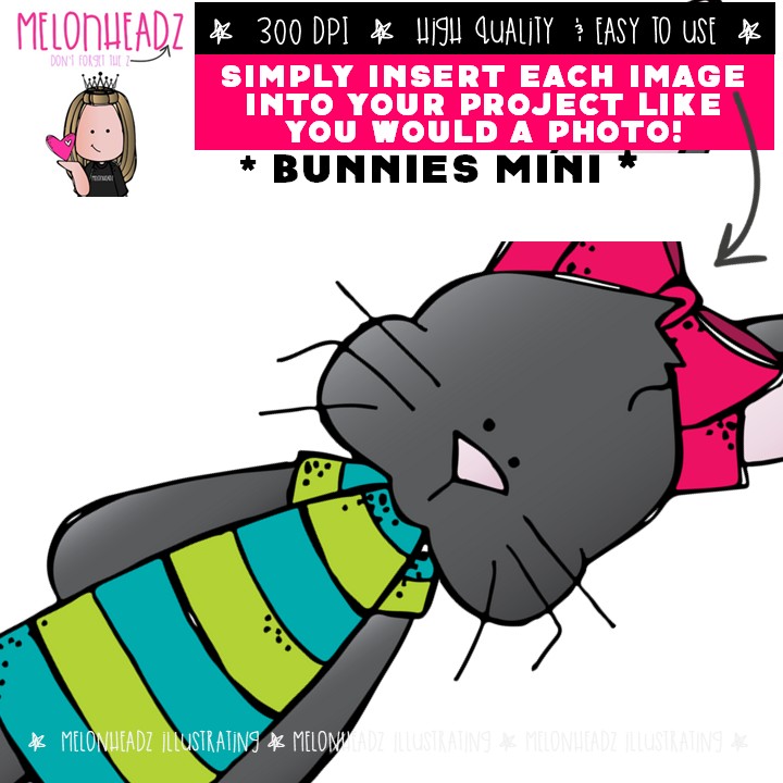Bunnies clip art, rabbit, Easter Mini - Image 3