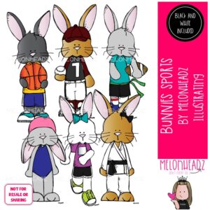Bunnies clip art, Sports, baseball, basketball Mini