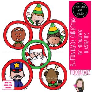Buttonheadz Christmas clip art, Badge clip art, Round clip art Mini