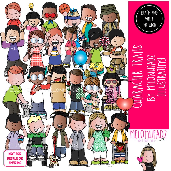 Character Traits clip art, attribute, personality COMBO PACK