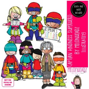 Captain Kindness clip art, Superhero, kids Mini