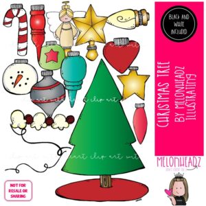 Christmas Tree clip art, Build A, decorations COMBO PACK