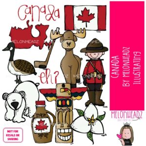Canada clip art, country, flag COLORED Version