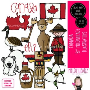 Canada clip art, country, flag COMBO PACK