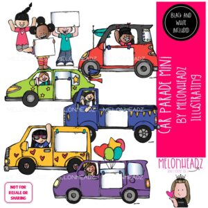 Car Parade clip art, party, blank sign Mini