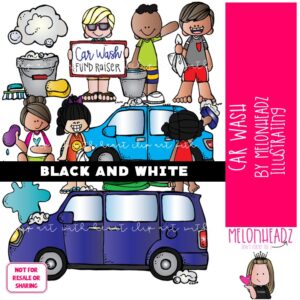 Car Wash clip art, Fundraiser clip art, Car clip art BLACK AND WHITE
