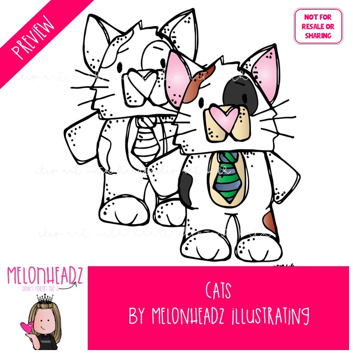 Cats clip art, pet, animal Mini - Image 2