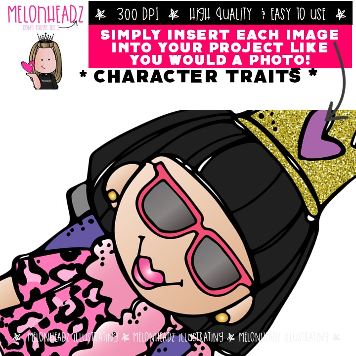Character Traits clip art, attribute, personality COMBO PACK - Image 3