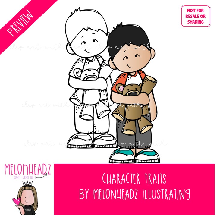 Character Traits clip art, attribute, personality COMBO PACK - Image 2