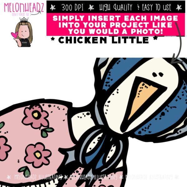 Chicken Little clip art, book companion, literature COMBO PACK - Melonheadz