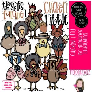 Chicken Little clip art, book companion, literature COMBO PACK