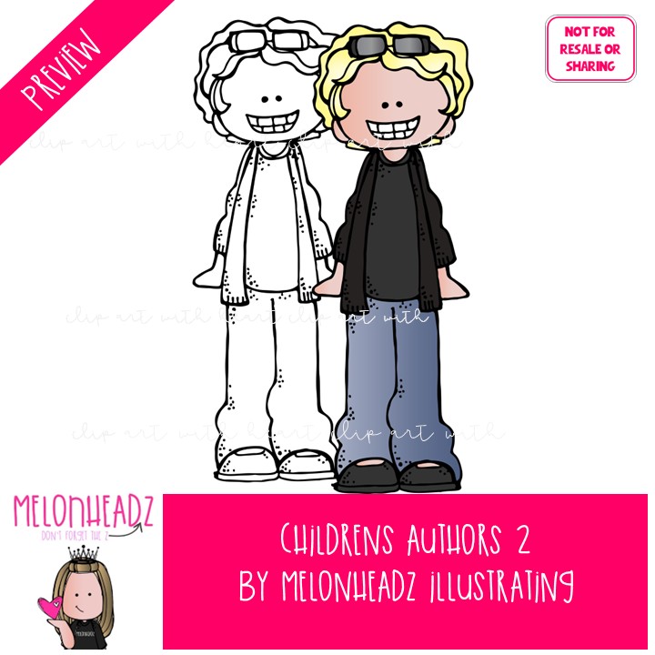 Children / Youth Author Tribute clip art 2, Historical Figure COMBO PACK - Image 2