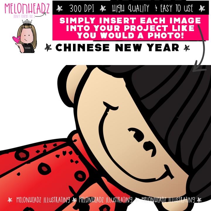Chinese New Year clip art, China clip art, dragon clip art COLORED Version - Image 3