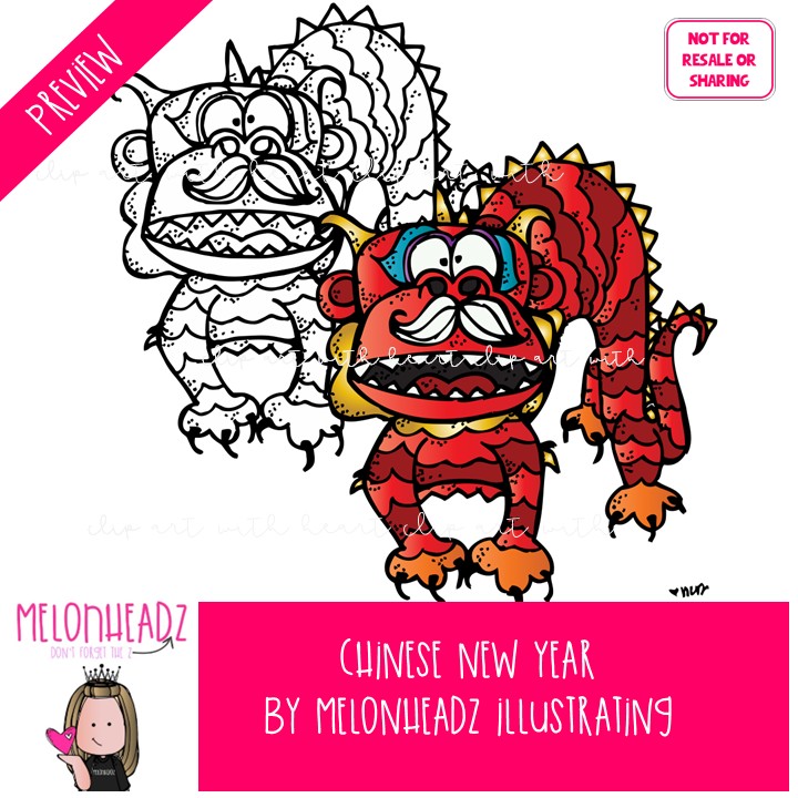 Chinese New Year clip art, China clip art, dragon clip art COMBO PACK - Image 2