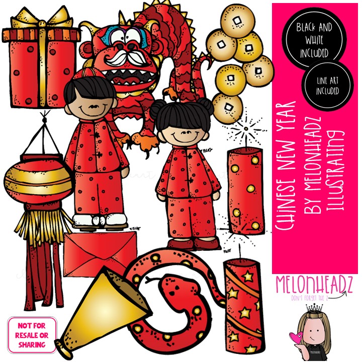 Chinese New Year clip art, China clip art, dragon clip art COMBO PACK