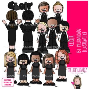 Choir clip art, sing, director COLORED Version