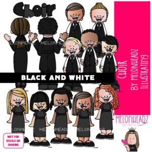 Choir clip art, sing, director BLACK AND WHITE