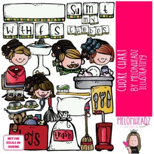 Chore Chart clip art, task, housework COLORED Version