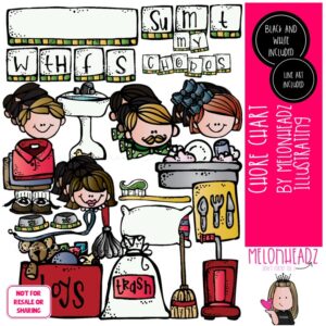 Chore Chart clip art, task, housework COMBO PACK