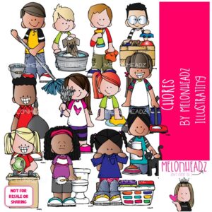 Chore clip art, task, housework COLORED Version