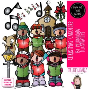 Christmas Carolers clip art, Singing clip art COMBO PACK