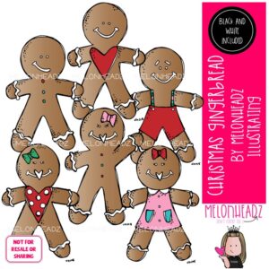 Christmas Gingerbread Men clip art, Cookie clip art Mini